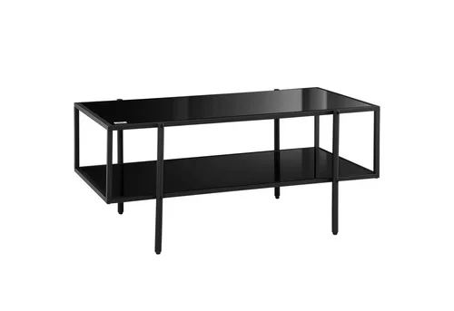 HOMCOM Beistelltisch aus Hartglas mit Ablage von HOMCOM