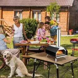 Outdoor-Pizzaofen mit Pizzastein und Thermometer