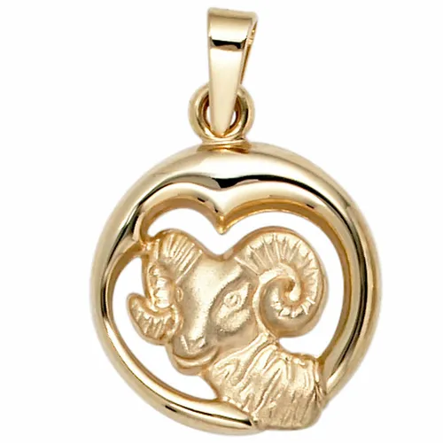 Anhänger Sternzeichen Widder 375 Gold Gelbgold teilmattiert Horoskop Unisex