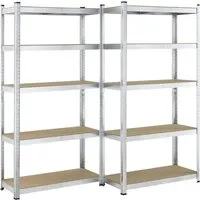 Juskys Schwerlastregal 3er Regalsystem mit Kunststofffüßen - Schwerlastregal mit 15 Ablageflächen, flexibel aufbaubar und bis zu 175 kg pro Einlegeboden belastbar. Perfekt für die optimale Nutzung von Stauraum!