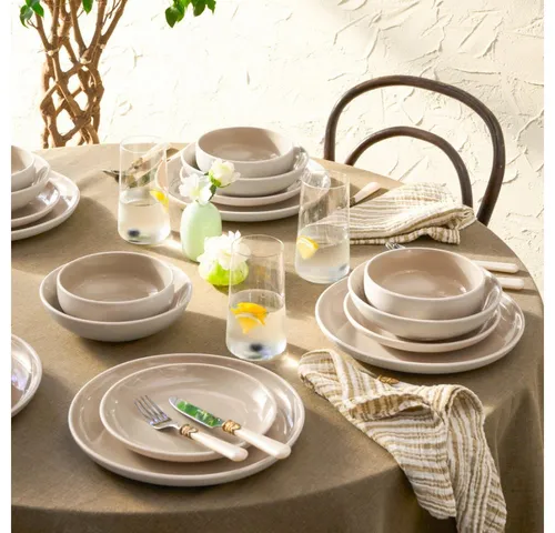 Karaca Geschirr-Set Abby 24-teilig für 6 Personen, Creme in beige von Karaca
