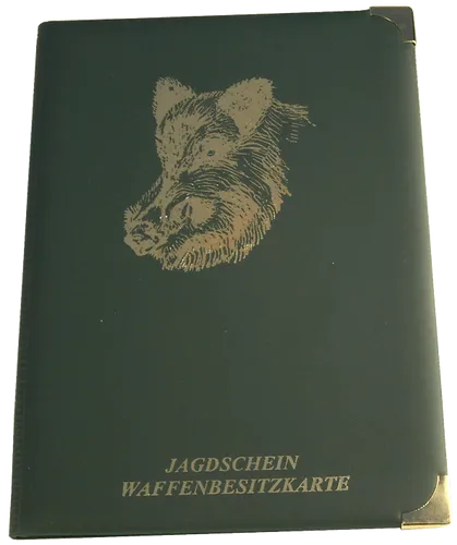 Jagdschein Etui - WBK Etui - für Jäger, grün, Sau