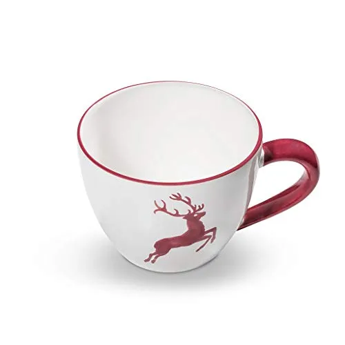GMUNDNER KERAMIK Teetasse Maxima mit Hirsch-Motiv 0.4 Liter in rot von Gmundner Keramik