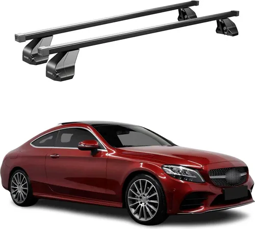 OMAC Dachträger Menabo Stahl Gepäckträger für Mercedes C Klasse Coupe 2015-25 - Dachgepäckträger aus hochwertigem Stahl, wasserbeständig und abnehmbar. Ideal für Fahrrad- und Skiträger, bietet er maximale Vielseitigkeit für Ihre Reisen.