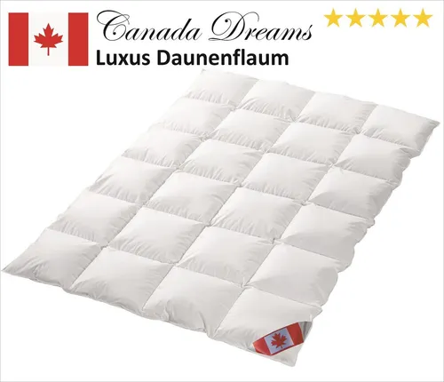 Canada Daunenbettdecke Dreams Luxus Übergangs Daunendecke - Bettdecken aus 90% Daunen für optimalen Schlafkomfort, ideal für Allergiker und Wasserbetten, leicht und atmungsaktiv