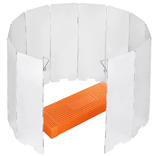 Sagafly Faltbarer Windschutz für Gaskocher 12-Lamellen Aluminium Gaskocher Windschutz Outdoor Campingkocher Windschutzscheibe Windblockade für Camping Picknick BBQ