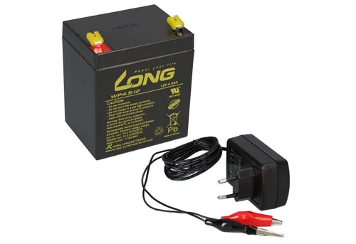 Akkuman.de AGM Blei Akku Batterie 12V 4,5Ah mit Ladegerät - Batterien & Akkus, langlebiger AGM Bleiakku mit Ladegerät für zuverlässige Energieversorgung in verschiedenen Anwendungen.