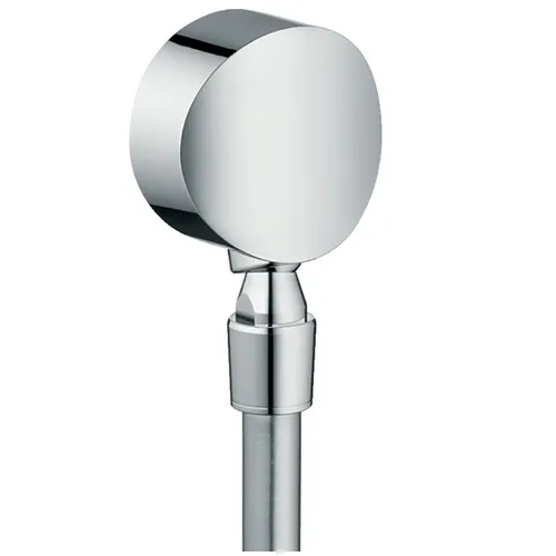 Hansgrohe Wand Schlauchanschluss Fixfit S mit Rückflussverhinderer - Brausearme & Brausehalter, hochwertiger Wandanschlussbogen mit Kugelgelenk für flexible Nutzung in Badewanne oder Dusche.