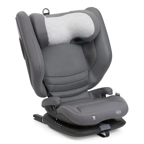 Chicco Fold&Go S i-Size (ECE R129/04), Kindersitz 100-150 cm, mit starren Isofix Konnettoren, Gruppe 2/3 für Kinder von 3-12 Jahren, Neigbar und faltbar, Seitenschutz, Höhe und Breite verstellbar