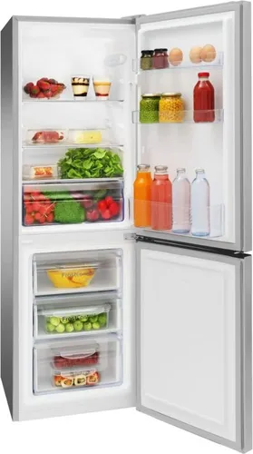 Amica KGCL 384 155-1 E Kühl-Gefrierkombination - Kühl-Gefrierkombination in Edelstahloptik, 157L, mit FrostControl und energieeffizienter Abtauautomatik für optimale Frische und einfache Handhabung.