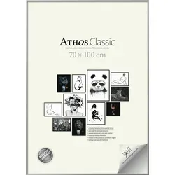Bilderrahmen Athos Classic+, Chrom, 70x100 cm - Eleganter Bilderrahmen für Formate bis 70 x 100 cm. Aus hochwertigem, poliertem Aluminium, ideal für zeitlose Einrichtung. Die klare Abdeckung schützt Ihre Bilder vor Staub und sorgt für perfekte Präsentation.