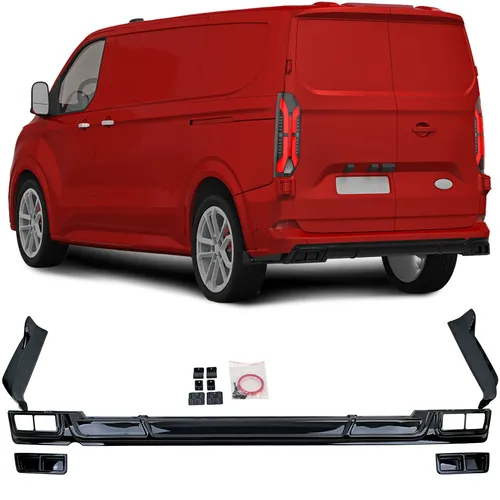 Sport Heckdiffusor Schwarz Glanz für Ford Tourneo Transit Custom ab 2023