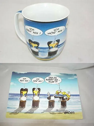 Hösti Becher und Frühstücksbrett als Set ich SEH nix, ich hör nix und du sagst..