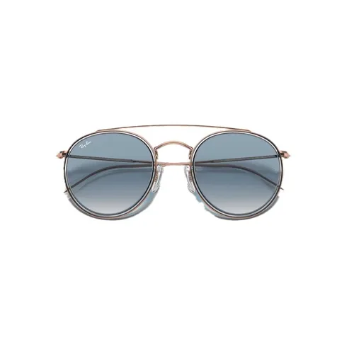 Ray-Ban RB 3647N Unisex-Sonnenbrille - Sportbrille mit rundem Metall-Gestell in rosa und blauen Gläsern, ideal für einen trendigen Look und optimalen UV-Schutz.
