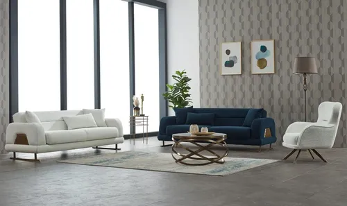 Couchgarnitur Sofa Polstersofa Dreisitzer Weiß 3tlg - Moderne Couchgarnitur in strahlendem Weiß, bestehend aus einem komfortablen Dreisitzer und einem Sessel. Ideal für das Wohnzimmer, bietet stilvollen Komfort für gesellige Abende.