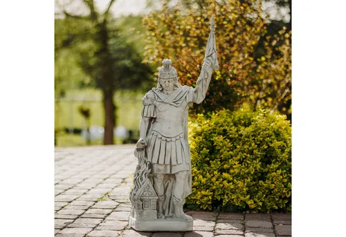 Gartenfigur Statue des Heiligen Florian - 100 cm, Frostsicher - Figuren - Hochwertige Statue des Schutzpatrons der Feuerwehr, ideal für Garten und Hof, bietet symbolischen Schutz vor Brandgefahr.