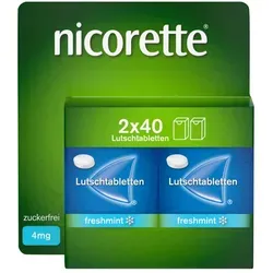 nicorette Lutschtablette Freshmint 4 mg - 80 Stück - Suchterkrankungs-Medikamente - Rezeptfreie Lutschtabletten zur Raucherentwöhnung mit erfrischendem Minzgeschmack für eine effektive Unterstützung beim Aufhören.
