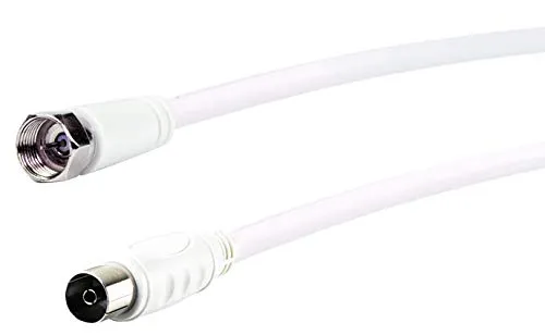 SCHWAIGER -KVCK171 532- SAT-Antennen-Adapterkabel/ 1,5 m Anschlusskabel/konfektioniert/ 75 dB/ 2-fach geschirmt/F-Stecker > IEC Buchse/weiß