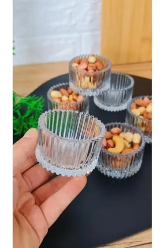 6er Set Dip-Schalen – Glas oder Bambus – Mini Schälchen für Ketchup, Mayonnaise, Soßen, Dips, Marmelade, Honig, Butter, Snacks, Nüsse, Vorspeisen & Desserts – Servierschalen klein (Orgin-Mini-Oslo1)