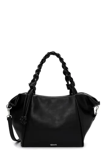 TAMARIS Shopper TAS Keona – stilvoller Damen Shopper in Schwarz - Eleganter Shopper aus Feinsynthetik mit Quaste, ideal für modebewusste Frauen. Praktisches Design mit Reißverschluss und viel Stauraum für den Alltag.
