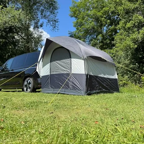 freizeitschmiede XT Heckzelt – Universal Buszelt in Anthrazit Grau - Vordächer & Vorzelte, ideal für SUV, Van und Campingbus. Schneller Aufbau in Minuten und freistehend nutzbar – wetterfest, kompakt und robust.