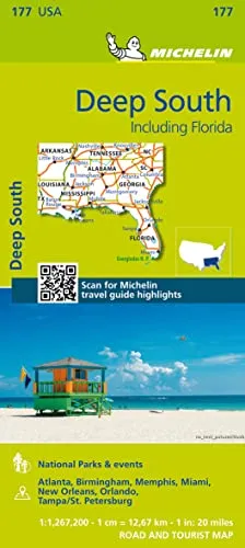 Michelin Deep South: Straßen- und Tourismuskarte 1:1.267.200 (MICHELIN Zoomkarten, Band 177)