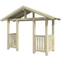 Skan Holz Haustür-Vordach Stralsund 6 Natur 360 cm x 139 cm