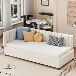 Odikalo Polsterbett Schlafsofa 90x200 Beige – Multifunktionsbett mit Stauraum