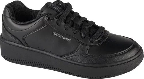 Skechers Sport Court 2.0 - Kern wesentlich 185160-BBK - Damen Turnschuhe aus Kunstleder in Schwarz, ideal für Sport und Freizeit, mit schnürbarem Verschluss für perfekten Halt.