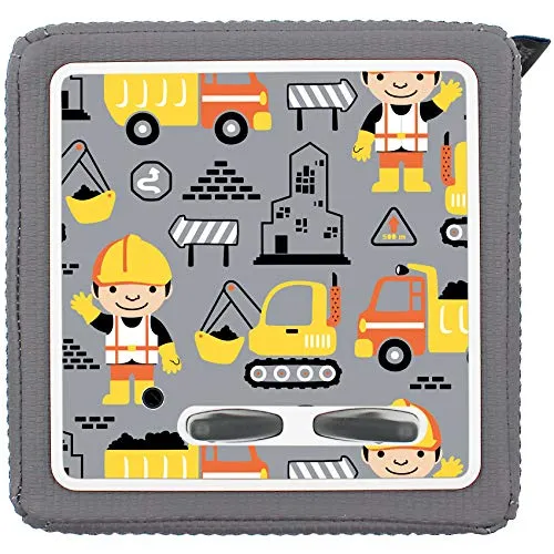 yabaduu Schutzfolie Schutzcover für Toniebox 1 passgenau selbstklebend kindgerecht Folie Zubehör für Kinder Spielzeug (Y031-23 Baumeister, Ohne Wunschname)