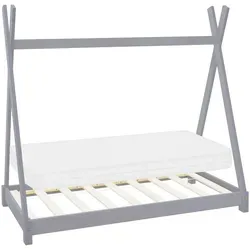 ML-DESIGN Spielbett Hausbett Tipi Zeltbett - Betten Kategorie: Abenteuerbett aus robustem Kieferholz, ideal für Kinder von 2-6 Jahren. Perfekt zum Spielen und Schlafen mit abnehmbarer, waschbarer Matratze für Allergiker.