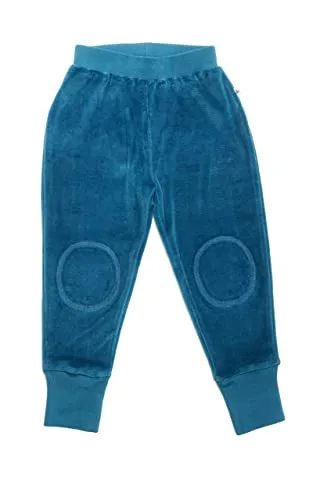 Leela Cotton Baby Kinder Hose Nickyhose Bio-Baumwolle Strampelhose Jungen Mädchen Gr. 50/56 bis 104 (128, donaublau)