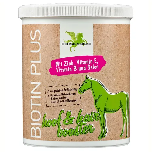 B & E Biotin plus M 1 kg - Haut, Fell & Hufe - Unterstützt Hufhornwuchs und verbessert den Fellglanz für gesunde Pferde mit organischem Zink und wichtigen Vitaminen.