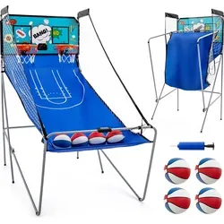 COSTWAY 8 in 1 Basketballautomat - Spielzeuge mit 8 Spielmodi für 1-4 Spieler, klappbar für einfache Lagerung und ausgestattet mit elektronischem Punktesystem für spannende Basketball-Duelle.