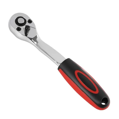 JiangZShangM Hebel Umschaltknarre 1/4 zoll mit 72 Zähnen, Ergonomische Ratsche, Kleine mini Ratsche aus Stahl für Bit Ratsche und Stecknüsse, Kompakte Ratsche für Präzises Arbeiten