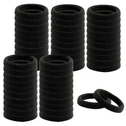 Stück Haargummis Schwarz Baumwolle Elastisch für Damen und Mädchen – 100 Stück - 100 elastische Haargummis aus Baumwolle in Schwarz – ideal für den täglichen Gebrauch. Mit einem Durchmesser von 4,5 cm bieten sie sicheren Halt ohne Spuren zu hinterlassen. Perfekt für dickes und dünnes Haar!