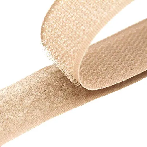 4m Klettband zum Nähen 20mm Flausch- & Hakenband 50 Farben Klettverschluss, Größe:20mm, Gurtband:031 beige
