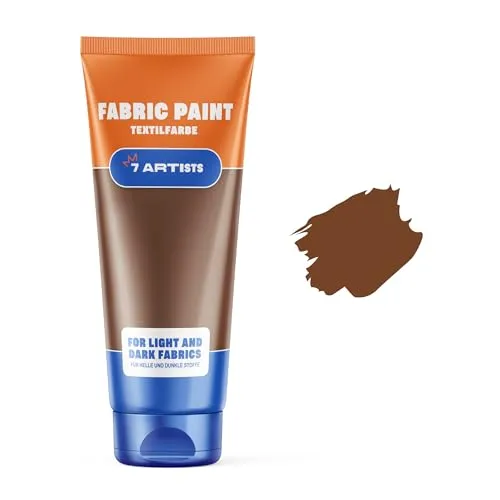 Artists Textilfarbe Braun 60 ml – Stoffmalfarben Waschfest für Kleidung, Sneaker & Leder | Permanent Textilfarbe Waschmaschinenfest | Stofffarbe ohne Bügeln für T-Shirt, Jeans & Taschen 7