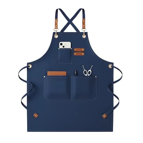 GalaSingForU Robuste Kochschürze für Damen & Herren aus Segeltuch | Verstellbar mit großer Tasche, schmutzabweisend. Ideal für Küche, Grillen, Malerei, Gartenarbeit und Handwerken