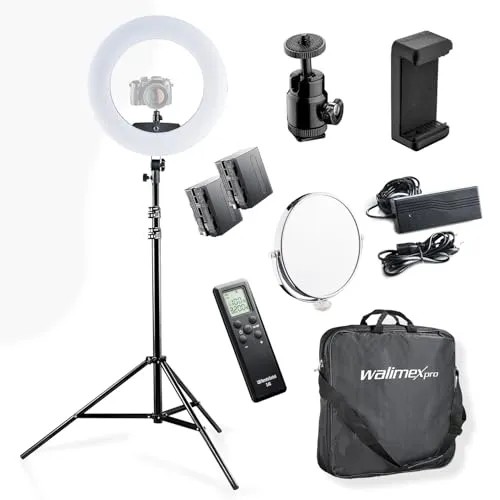 Walimex pro dimmbares LED Ringlicht Medow 960 Pro Bi Color von Walimex Pro