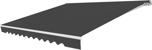 GOPLUS 4x2,5m Gelenkarmmarkise, Sonnenschutz Markise, Balkonmarkise, Einziehbar mit Handkurbel, Sonnenschutz, Anti-UV