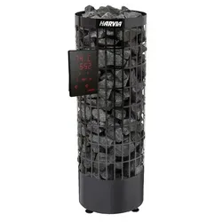 HARVIA Cilindro Black Steel Saunaofen PC90 XE 9 kW - Saunaöfen & Heizgeräte, leistungsstarker 9 kW Ofen mit integrierter Xenio Steuerung für eine individuelle Saunaerfahrung.