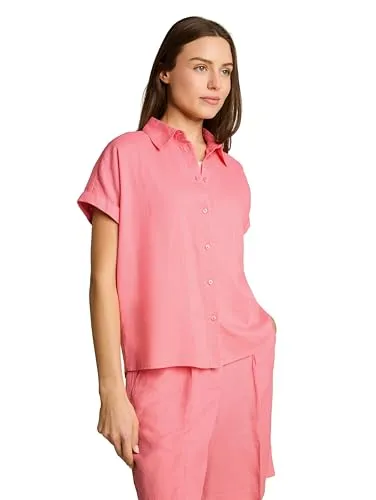 TOM TAILOR Klassische Loose Fit Bluse mit Leinenanteil von Tom Tailor