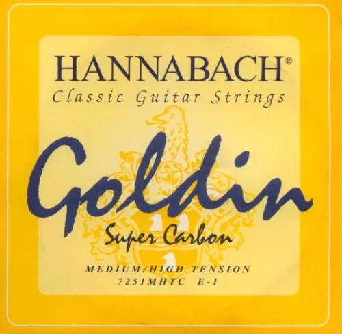 Hannabach Klassikgitarrensaiten Serie 725 Medium/High Tension Goldin Super Carbon - E1 - 7251MHTC