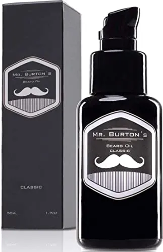 Bartöl Herren - Mr. Burton´s Beard Oil classic mit 15% Arganöl - Made in Germany 50ml fördert gesundes Bart Wachstum - Bartpflege für Männer