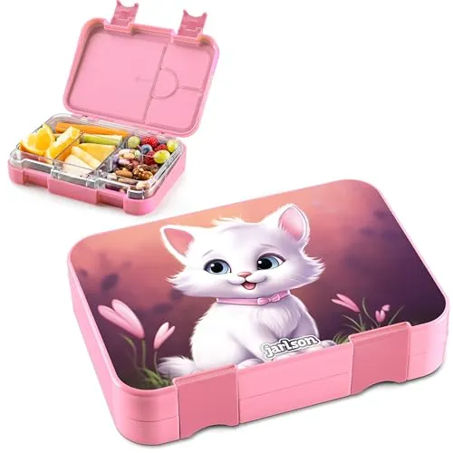Jarlson® TONI Lunchbox - Auslaufsichere Brotdose für Kinder - Bento Box mit 6 Fächern für optimale Portionskontrolle, ideal für Kindergarten und Schule. BPA-frei, leicht zu reinigen und hält Snacks frisch!
