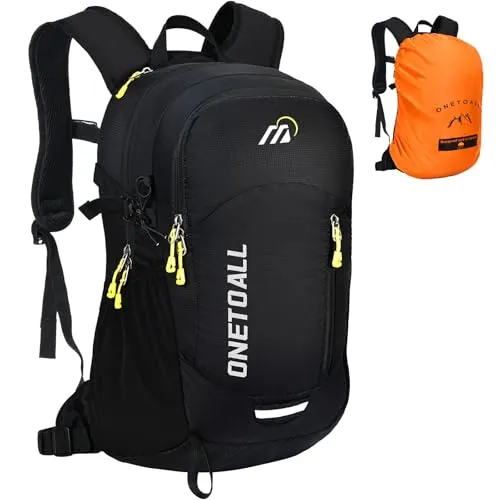 ONETOALL Diebstahlsicherer Wanderrucksack Damen 20L, Leichter Tagesrucksack Herren Klein, Wasserdichter Fahrrad Rucksack mit Rückenbelüftung zum Wandern Tagestour Radfahren Reisen Pendeln, nur 500g