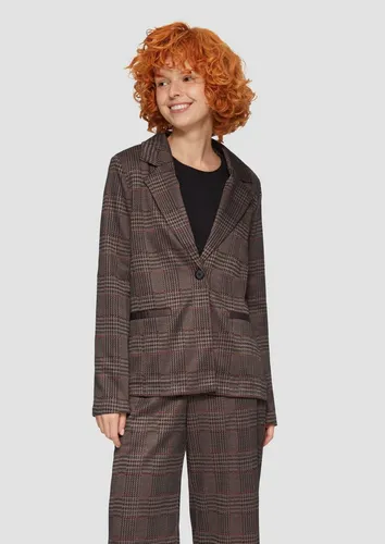QS Jackenblazer Karierter Blazer aus Viskosemix - Vielseitiger Karo-Blazer aus elastischem Viskosemix, perfekt für Casual- und Business-Looks. Ungefütterter Regular Fit mit Reverskragen für höchsten Tragekomfort.