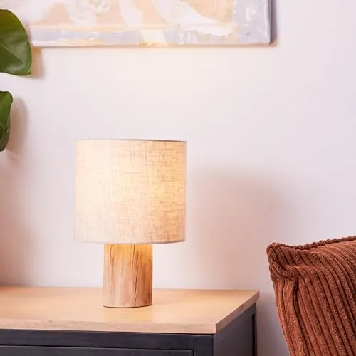 Lightbox Tischlampe im Nature Stil - Tischlampe im Boho-Design mit praktischem Schalter am Kabel und E27 Fassung für energiesparende LED-Leuchtmittel. Ideal für Schlafzimmer und gemütliche Akzente.