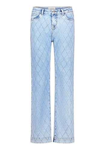 Cartoon Damen Stretch-Jeans mit Strass 44, Light Blue Denim von Cartoon